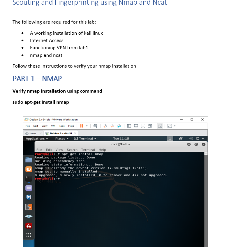 Solved Scouting and Fingerprinting using Nmap and Ncat The | Chegg.com