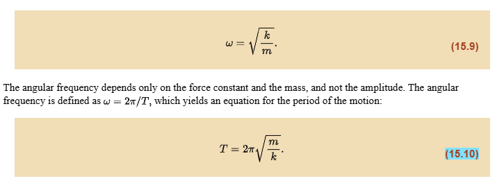 Solved ω=km2The angular frequency depends only on the force | Chegg.com