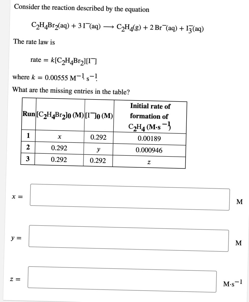 Solved Consider the reaction described by the equation Chegg