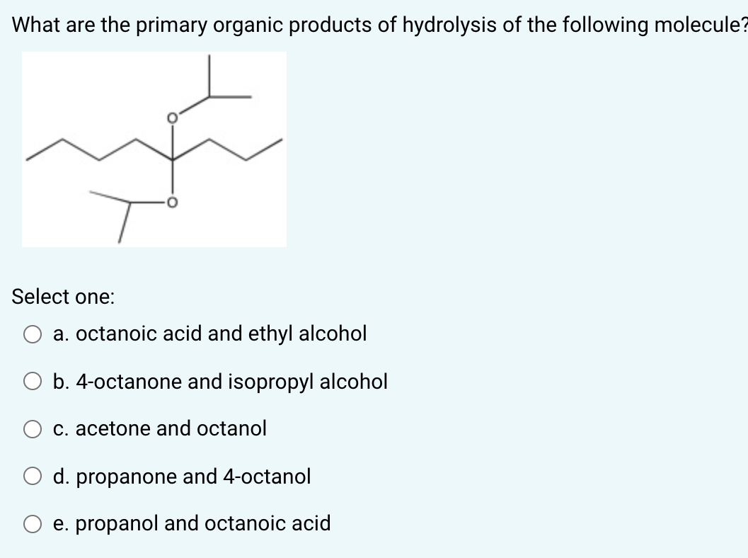 1 octanol alochol is a primary