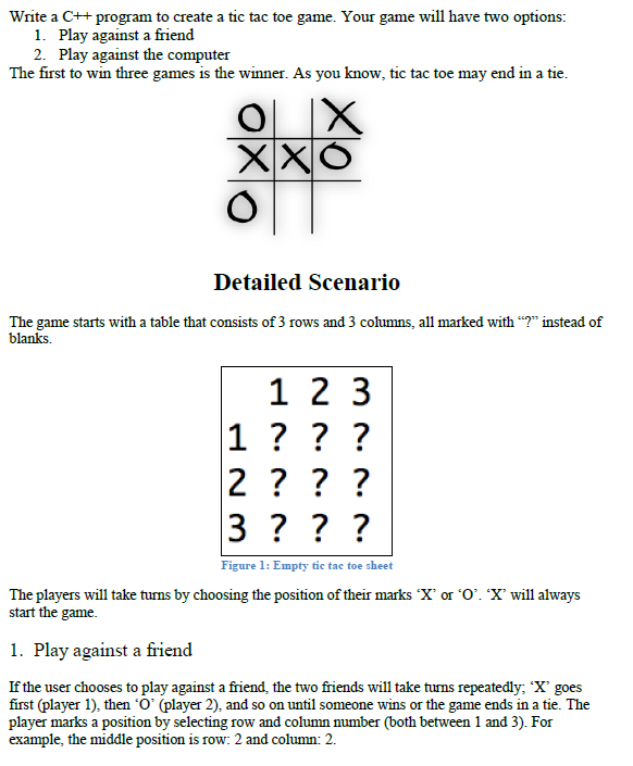 C++ Tic Tac Toe Game project