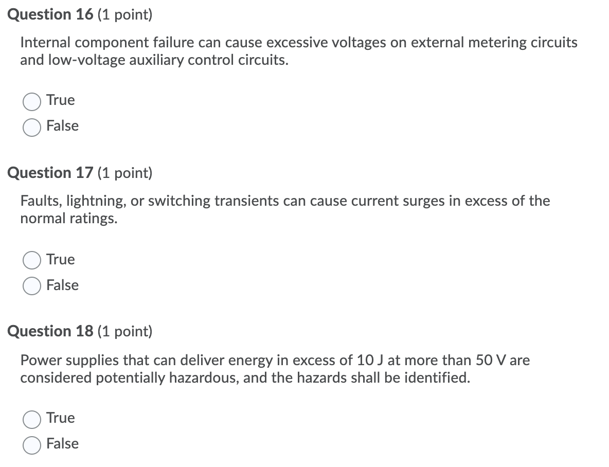 Solved Question 16 (1 point) Internal component failure can | Chegg.com