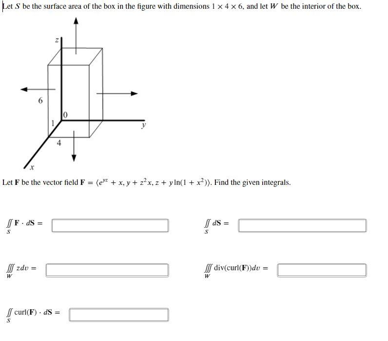 Solved Let S be the surface area of the box in the figure | Chegg.com