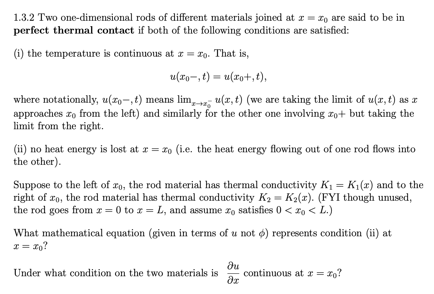 1 3 2 Two One Dimensional Rods Of Different Materials