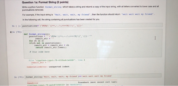 Solved Question 1a: Format String (2 points) Write a python | Chegg.com