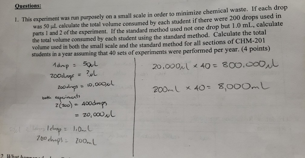Solved Questions: 1. This experiment was run purposely on a | Chegg.com