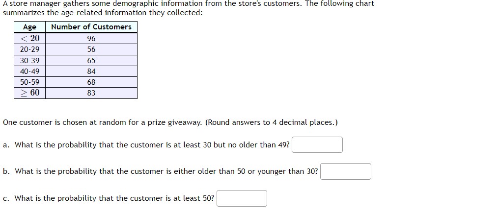 solved-a-store-manager-gathers-some-demographic-information-chegg