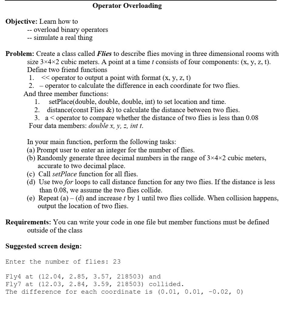 Solved 1. Operator overloading is a. giving C++ operators