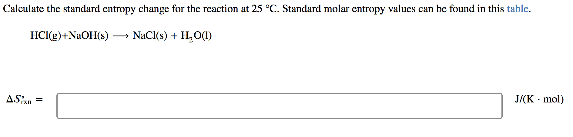 Solved Calculate the standard entropy change for the | Chegg.com