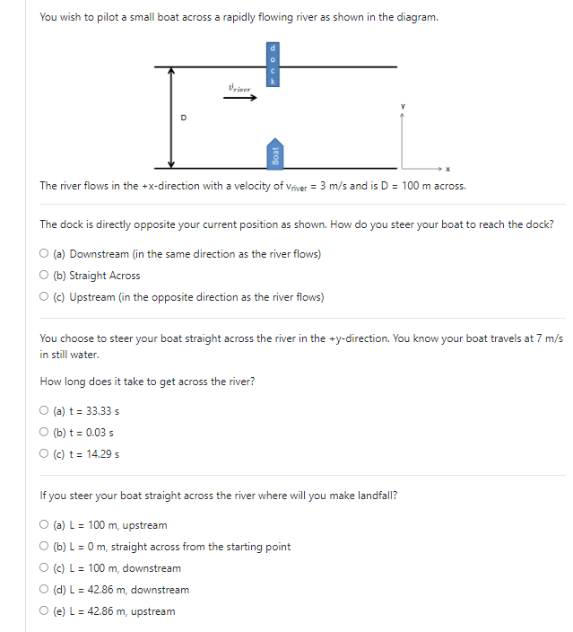 Solved You Wish To Pilot A Small Boat Across A Rapidly | Chegg.com