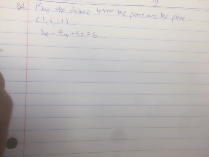 Solved Find the distance between the point and the plane | Chegg.com