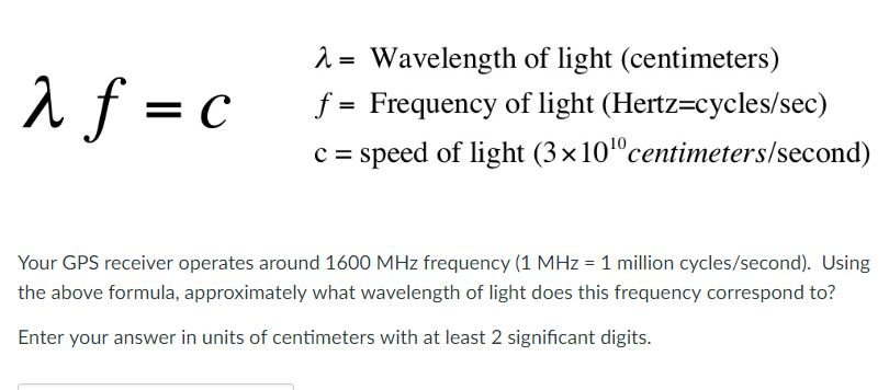 intensity of light frequency equation