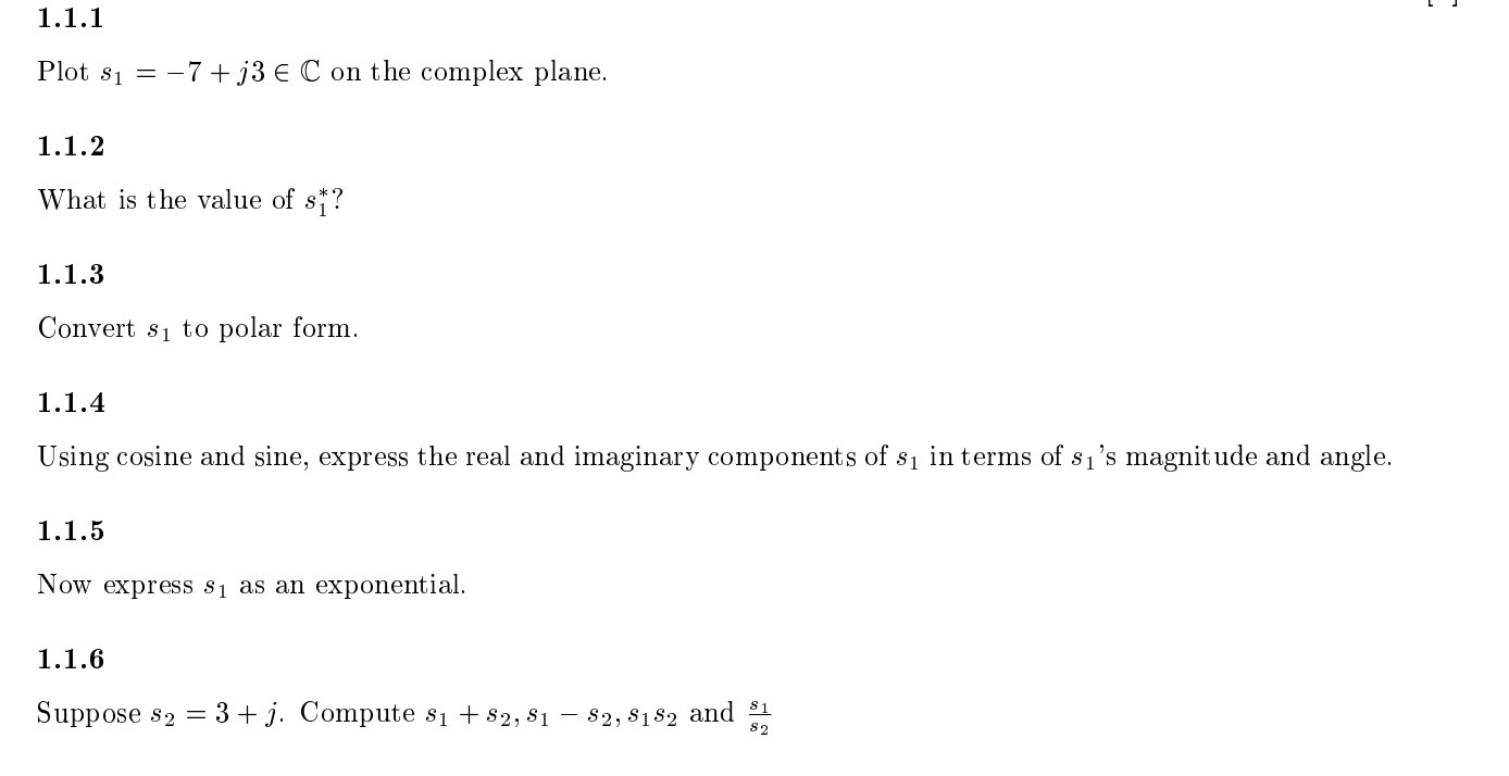 Solved 1 1 1 Plot Si 7 J3 Ec On The Complex Plane 1 Chegg Com