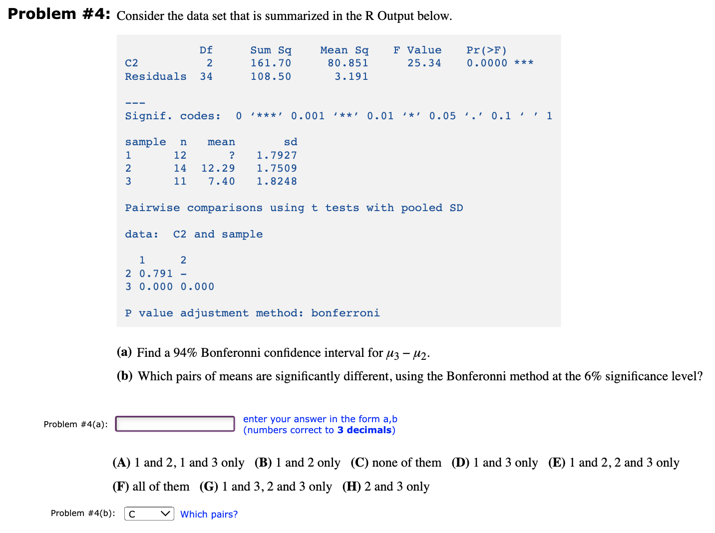 Solved Problem \#4: Consider The Data Set That Is Summarized | Chegg.com