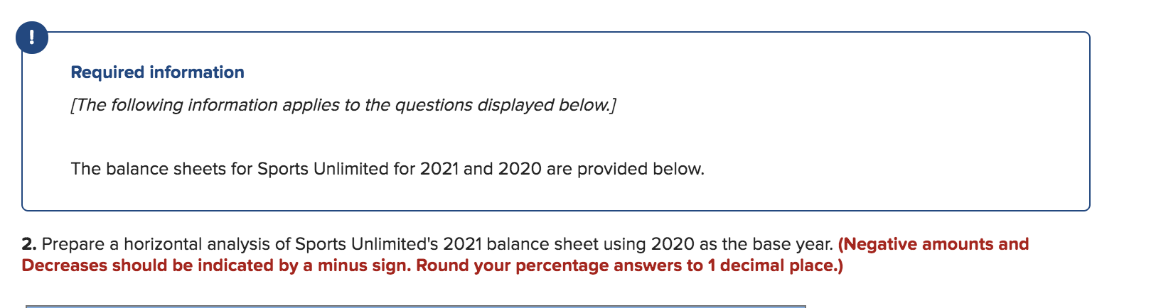 Solved The balance sheets for Sports Unlimited for 2021 and | Chegg.com