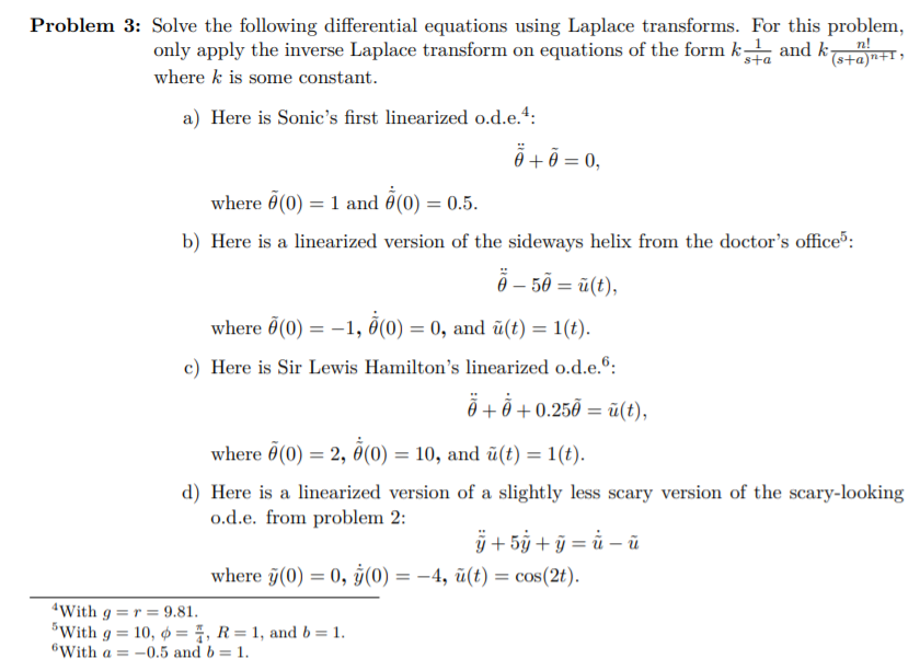 Solved N 2 Problem 3 Solve The Following Differential E Chegg Com