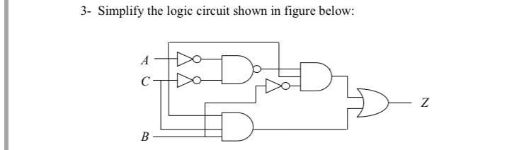 Solved 3- Simplify the logic circuit shown in figure below: | Chegg.com