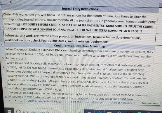 Solved: Journal Entry Instructions Within This Worksheet Y... | Chegg.com