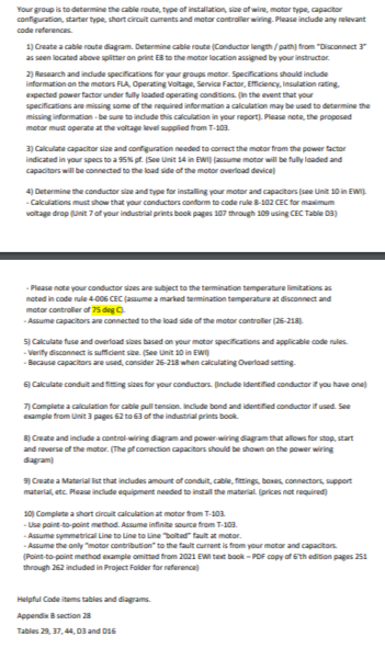 Solved Your group is to determine the cable route, thee of | Chegg.com