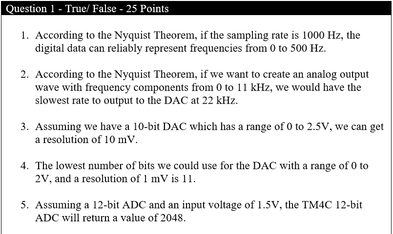 Solved Question 1 True False 25 Points 1 According To Chegg