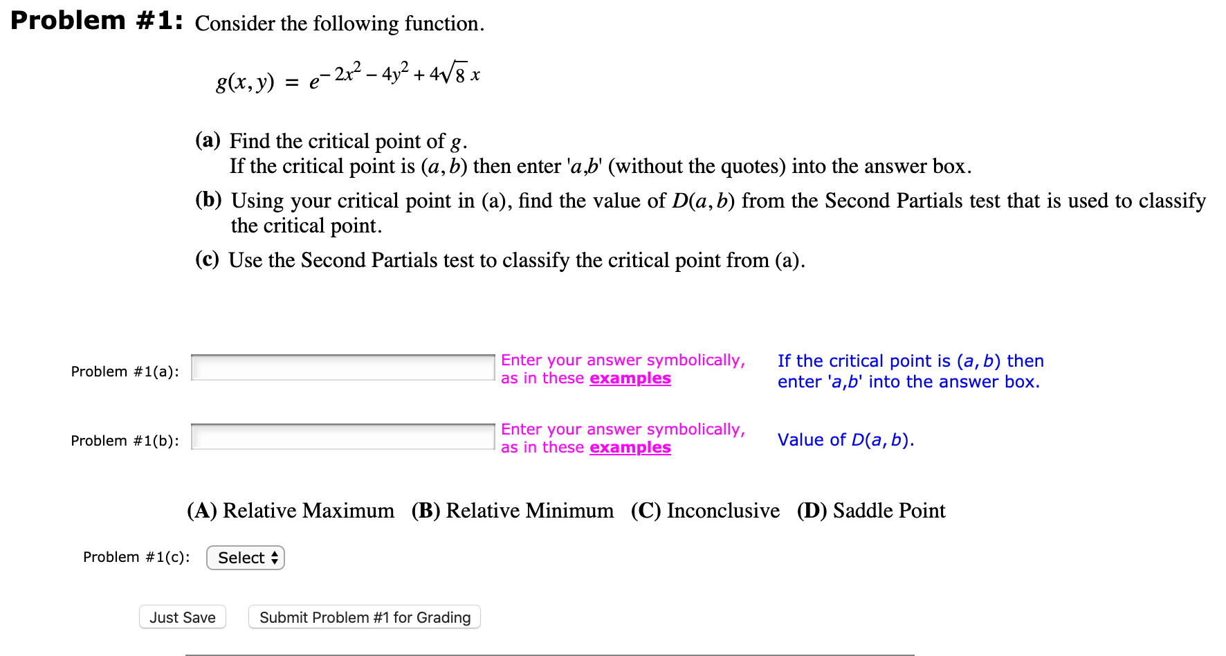 Solved Problem #1: Consider The Following Function. 8(x,y) = | Chegg.com