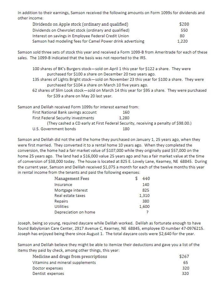 im needing help doing tax form on the following for | Chegg.com