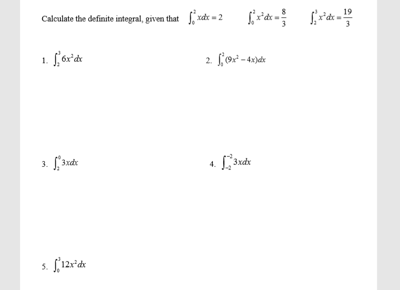 Solved 00 Calculate the definite integral, given that | Chegg.com