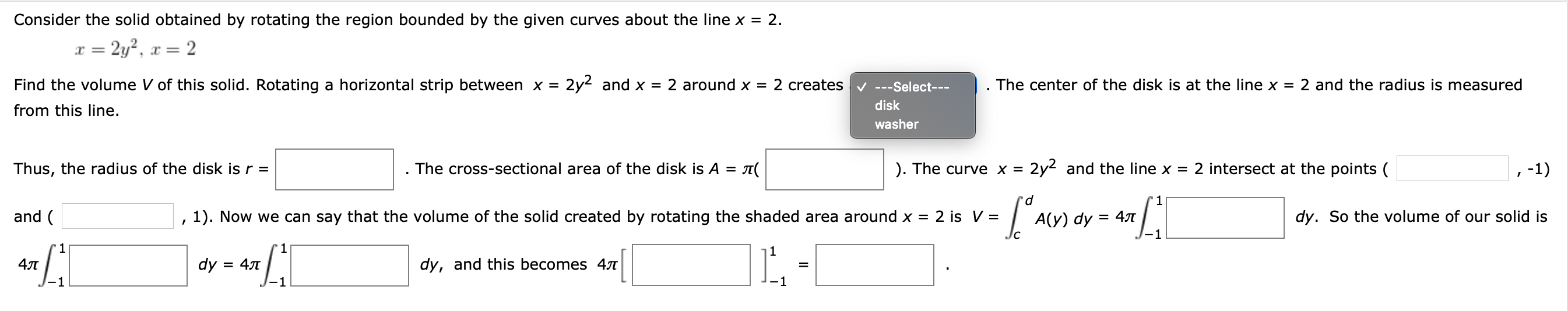 Solved T = Consider the solid obtained by rotating the | Chegg.com