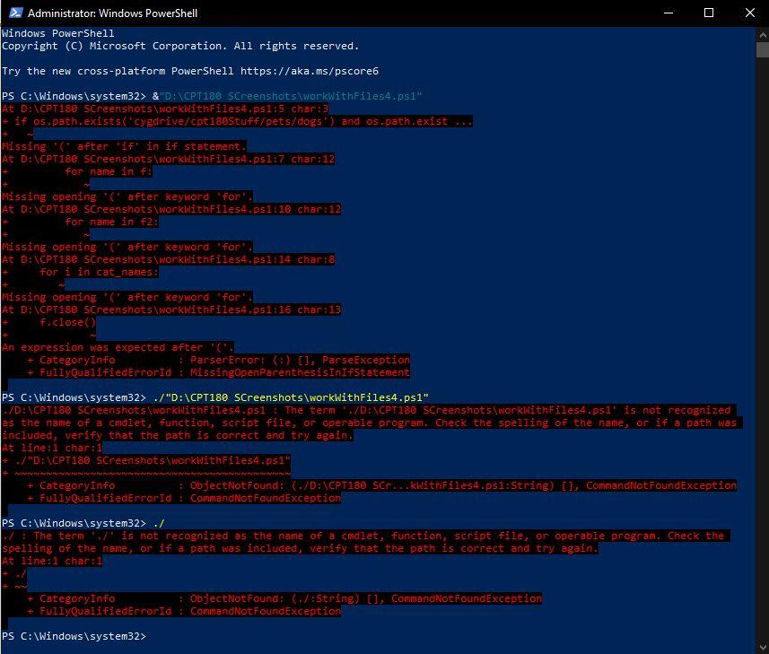 I am having an issues running my power shell script | Chegg.com