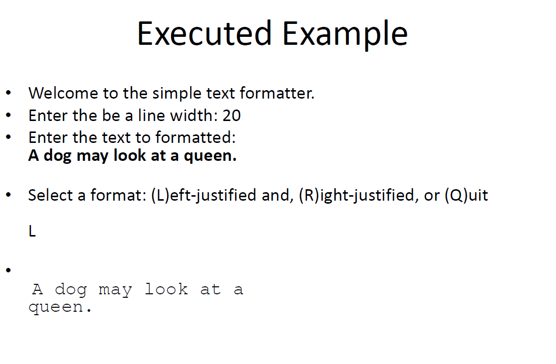 Solved Assignment - Write a simple text formatter ( one or | Chegg.com