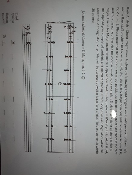 Basic Analysis - Chord Progression. Analyze The | Chegg.com