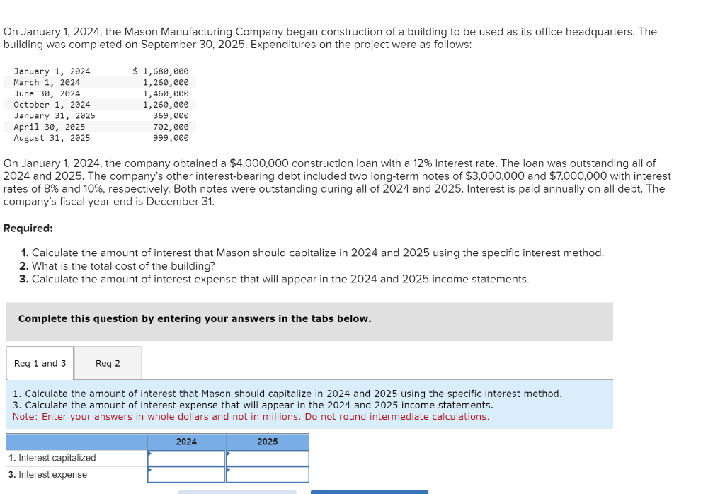Solved On January 1,2025 , the Mason Manufacturing Company