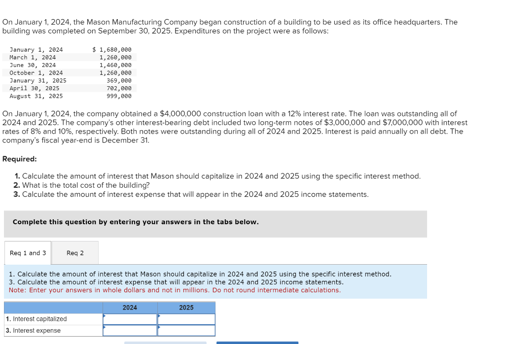 Solved On January 1,2024 , the Mason Manufacturing Company