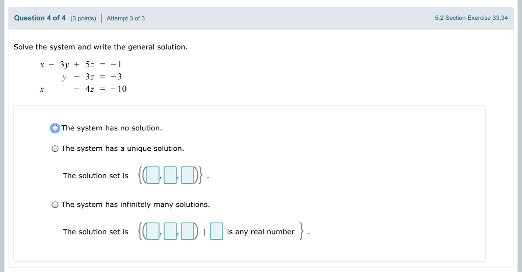 Solved Question 4 of 4 (3 points) Attempt 3 of 3 5.2 Section | Chegg.com