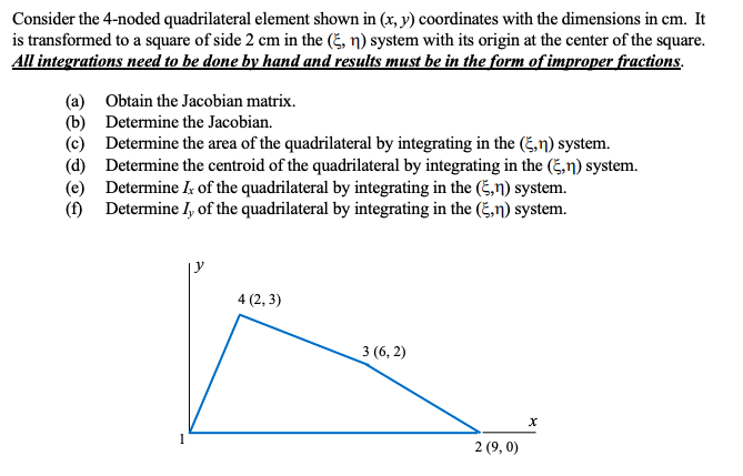 Solved Consider the 4-noded quadrilateral element shown | Chegg.com