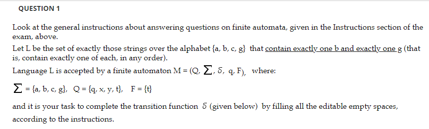 Solved Question 1 Look At The General Instructions About Chegg Com