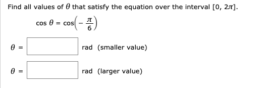 Solved Find All Values Of That Satisfy The Equation Over The 5328