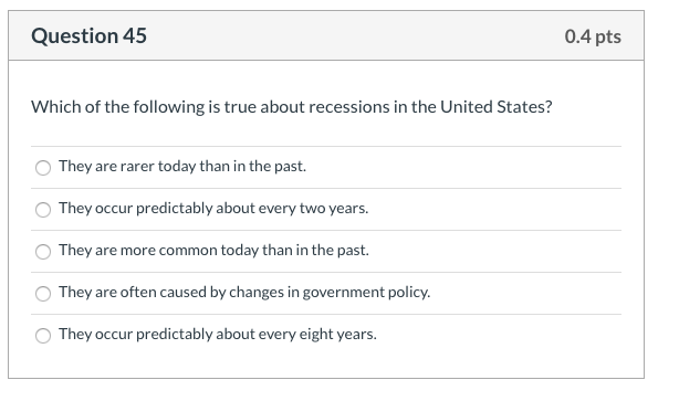 Solved Question 43 0.4 pts Suppose the United States | Chegg.com