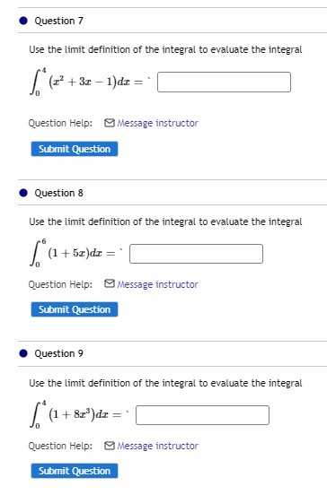 definition of integral using limits
