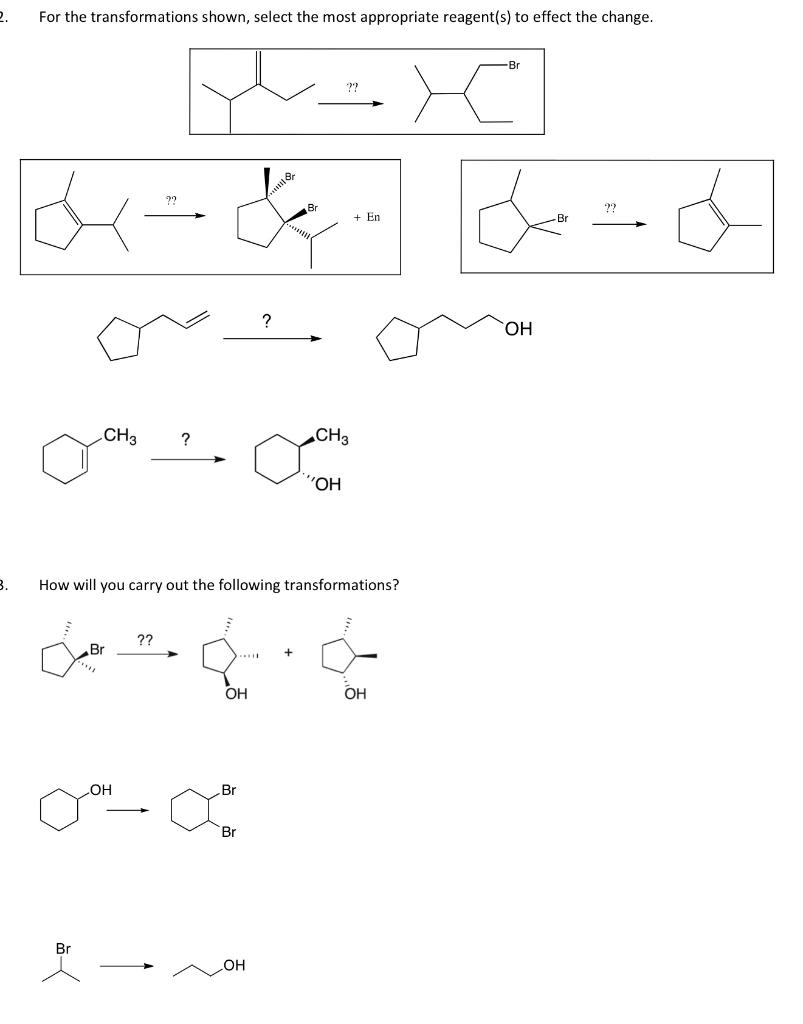 Solved For the transformations shown, select the most | Chegg.com