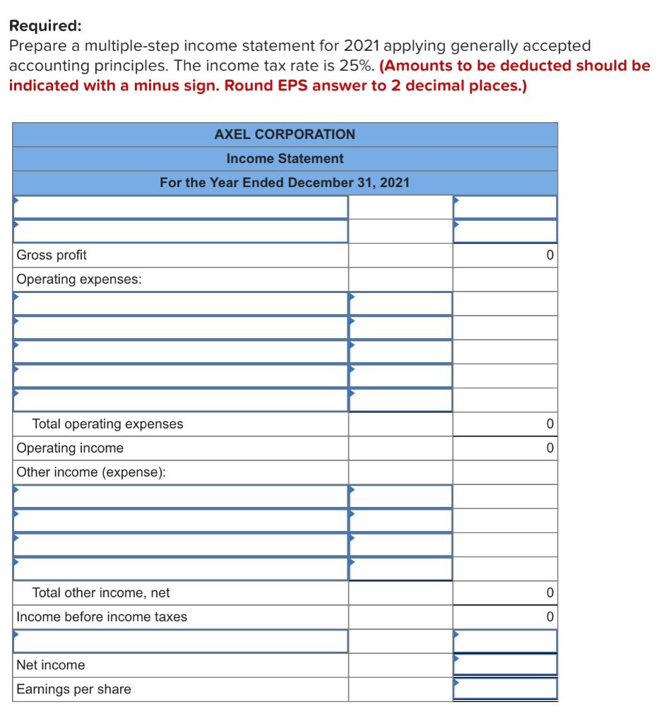 Solved The following incorrect income statement was prepared | Chegg.com