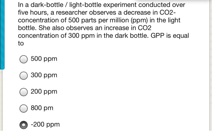 light bottle dark bottle experiment