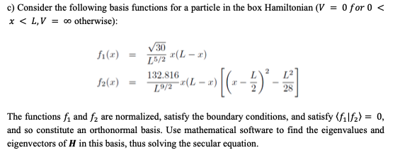 II. Linear Variational Method in an Orthonormal Basis | Chegg.com