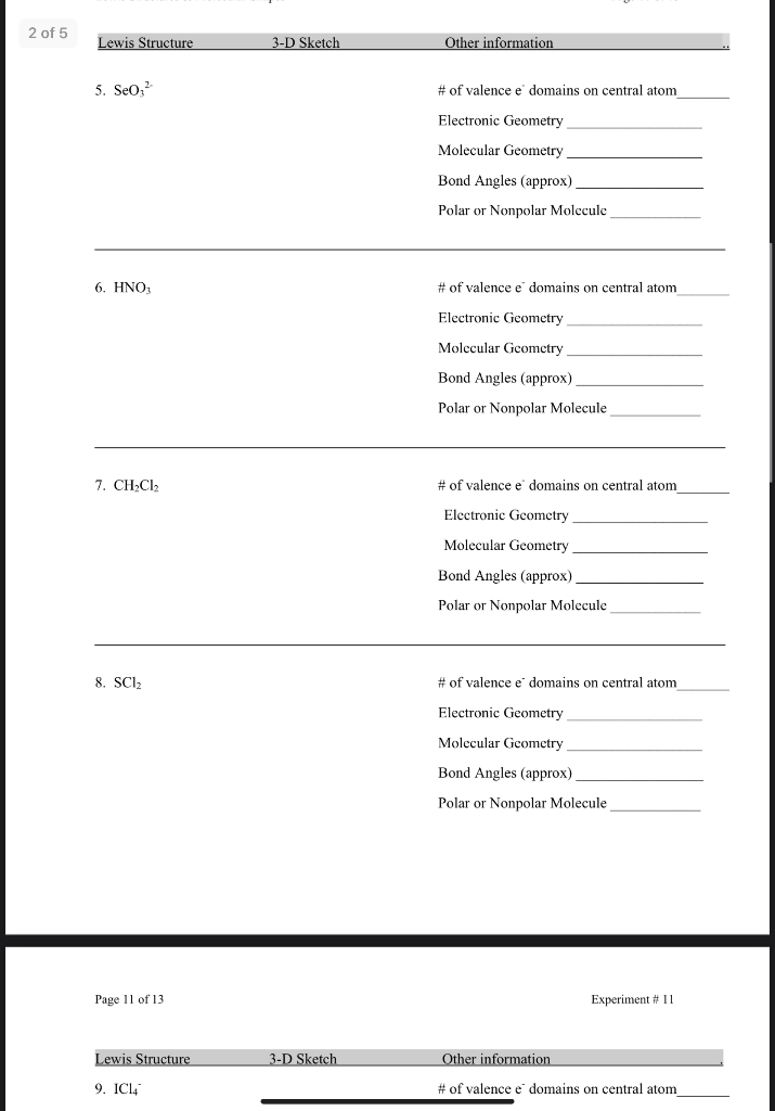 Solved Page 9 of 13 Experiment #11 Your Name: Date: Lab | Chegg.com