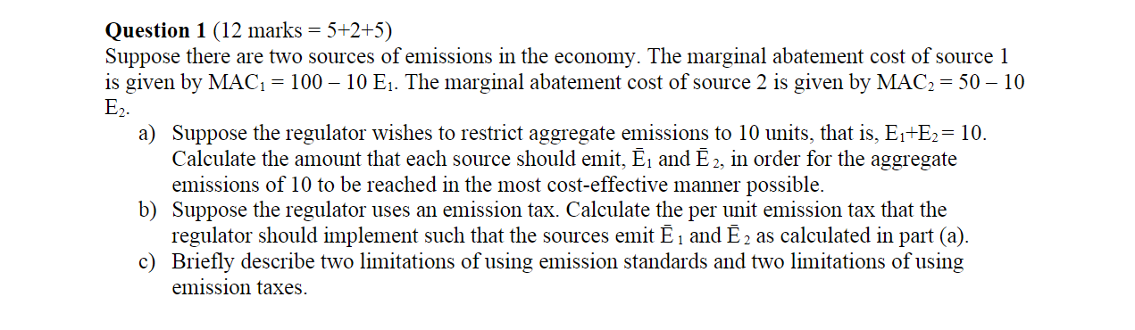Solved Question 1 (12 marks = 5+2+5) Suppose there are two | Chegg.com