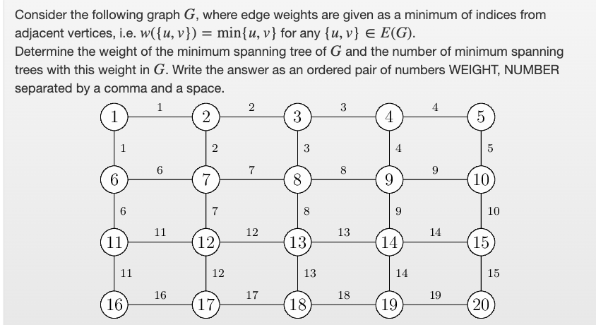 Solved Consider the following graph G, where edge weights | Chegg.com