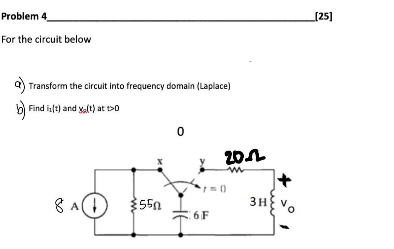 Solved Problem 4 [25] For the circuit below Transform the | Chegg.com