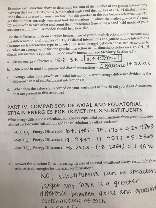 Solved d. Give reasons why the gauche conformation of butane | Chegg.com