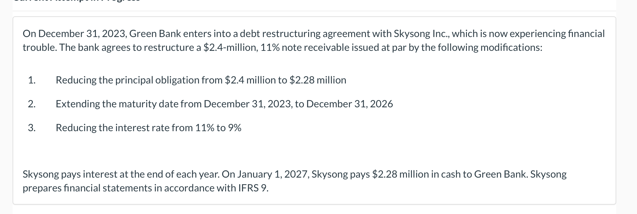 solved-on-december-31-2023-green-bank-enters-into-a-debt-chegg