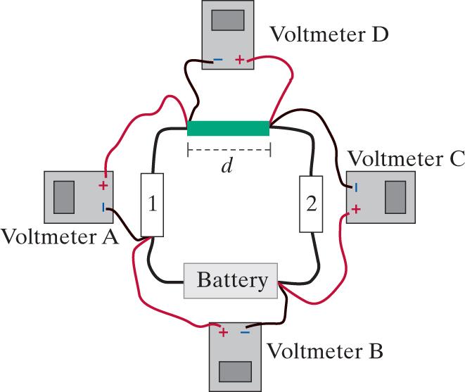 Solved Four voltmeters are connected to a circuit as shown